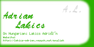 adrian lakics business card